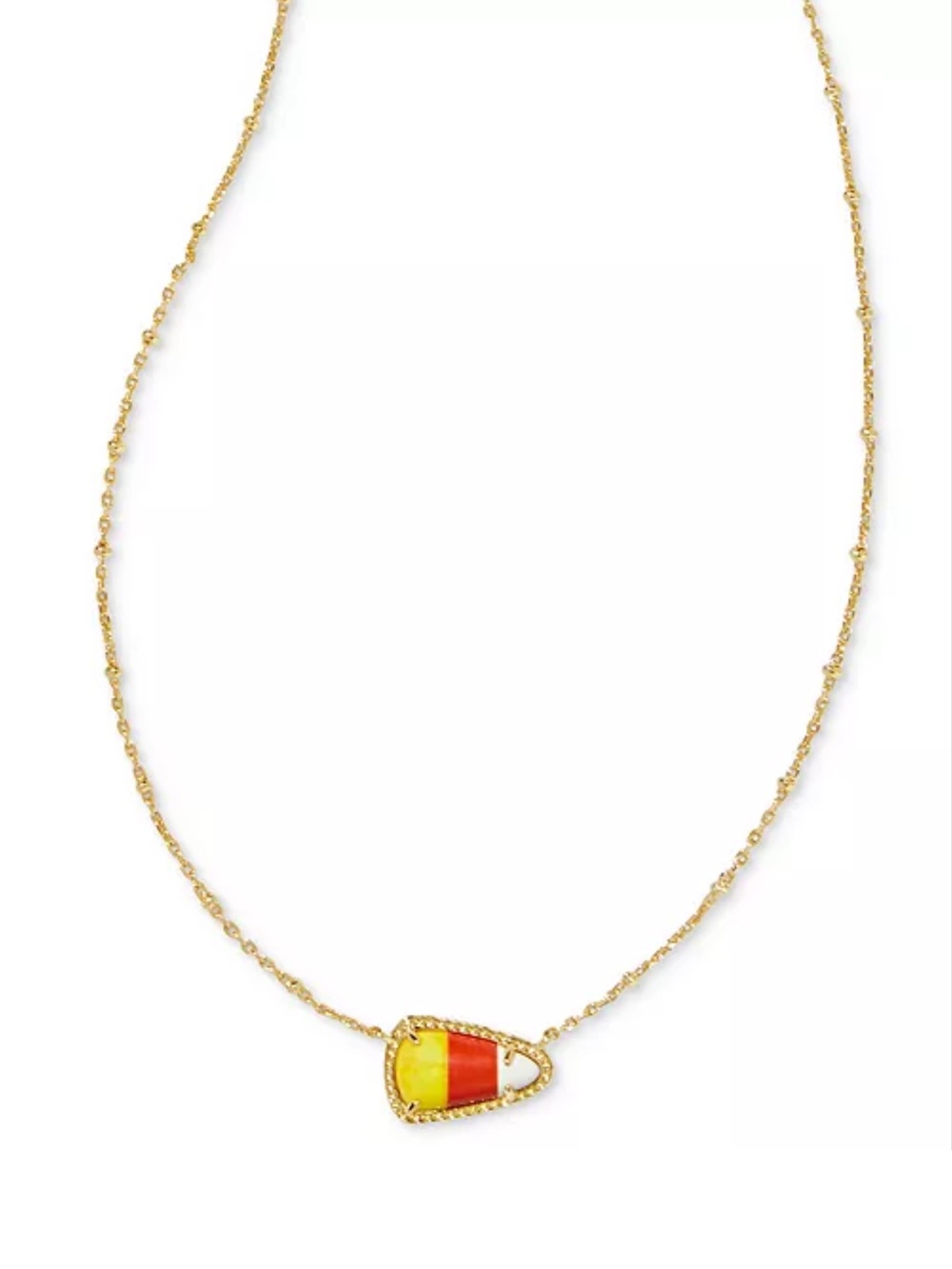 NWT Kendra Scott 14k Gold-Plated Stone Candy Corn Adjustable Pendant Necklace